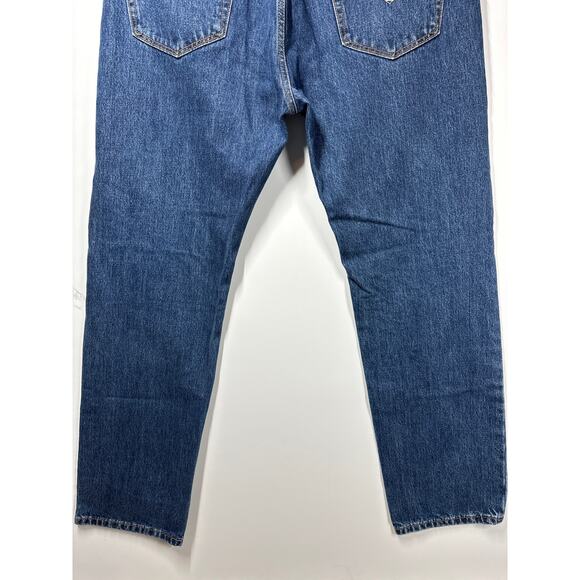 Levi’s Men's 505 Regular Fit Straight Leg Zipper Fly Dark Wash Denim Jeans 38x34 - Picture 7 of 12